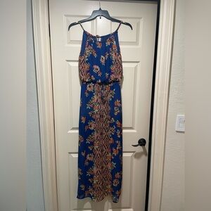 City Studio Blue Halter Sundress Maxi